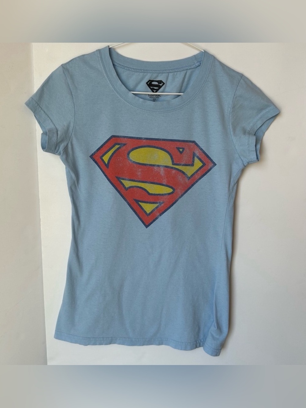 Superman Blue Retro 70’s Short Sleeve T-Shirt DC Comics Size S